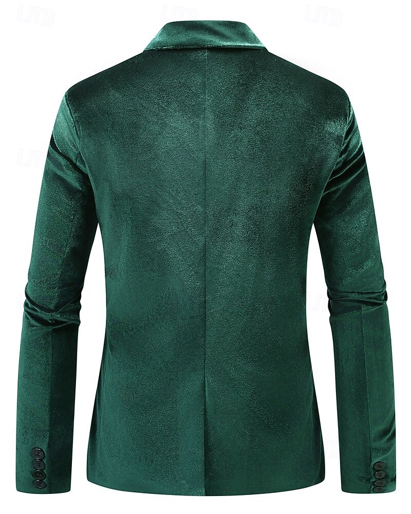 Men's Blazer+Dress Pants Blazer Jacket Suits Formal Wedding Anniversary  Elegant Neutral Fall Winter Polyester Velvet Solid Color Double Breasted  Blazer Dark Green 2026 - $106.99