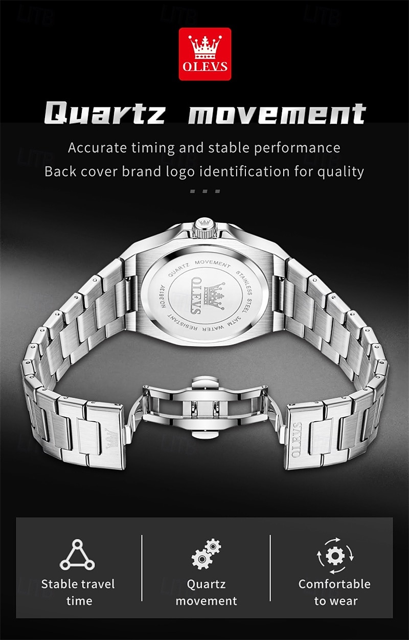 OLEVS Men Quartz Watch Business Luminous Calendar Waterproof Decoration Stainless Steel Watch 2026 - $37.99 –P5