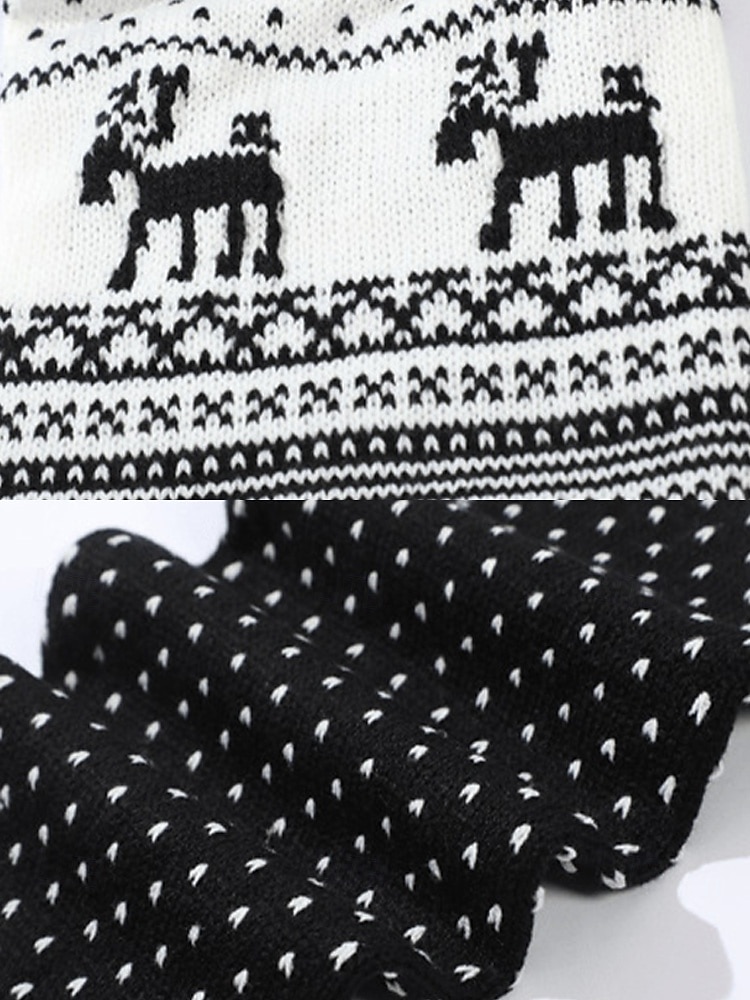 Écharpe de Noël tricotée pour femme, en acrylique, motif jacquard rouge et blanc avec rennes et flocons de neige, accessoire festif d'hiver pour les fêtes de fin d'année de 2026 ? $14.99 –P8