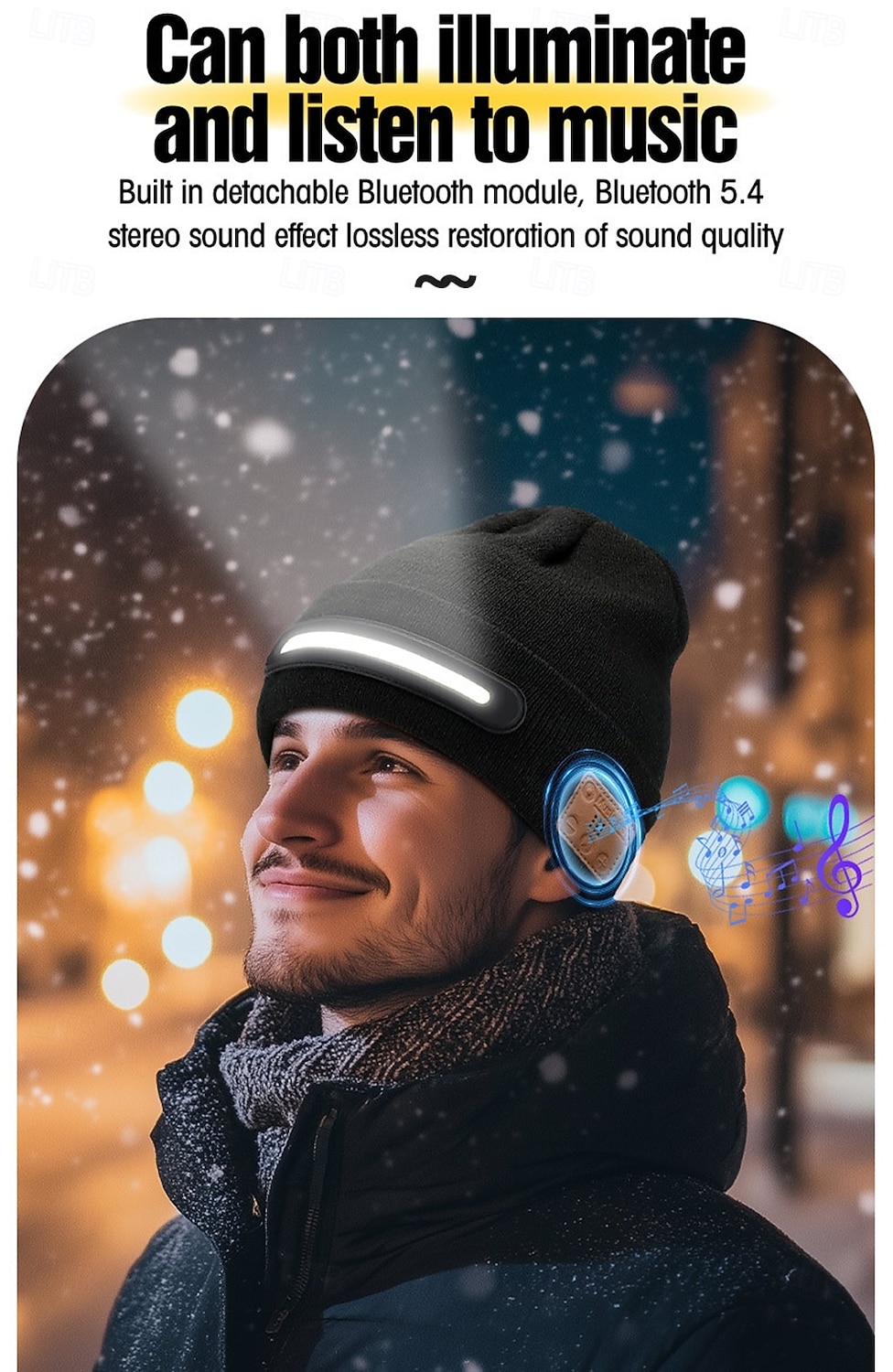 Knitted Headlight Hat New Outdoor LED Lighting Hat USB Rechargeable 1.5-3W Power Supply Battery Button Control Type-C Charging Suitable for Night Cycling and Running Headwe Valentine's Day Gift 2026 - $22.99 –P3