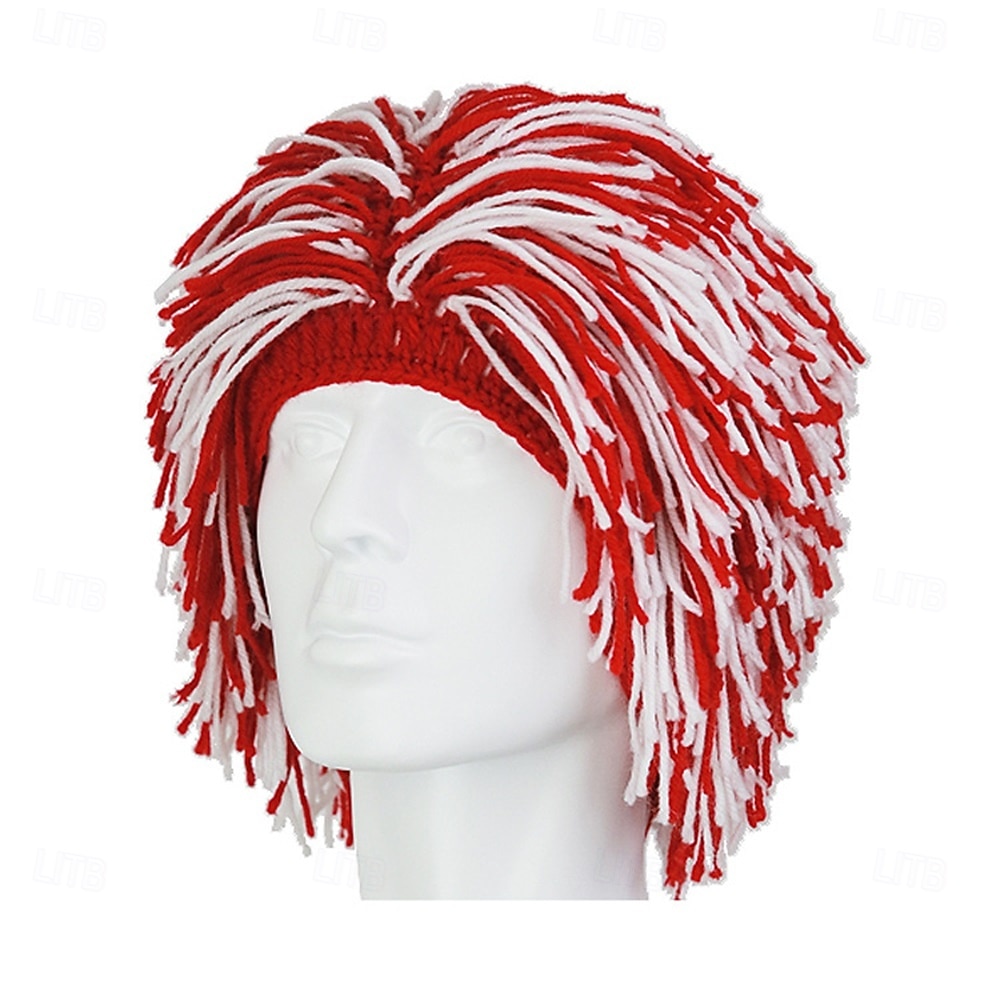 Карнавальный парик 2026 Красный Черный Белый Прямой Короткие Синтетический фестивальный парик Вторник на масляной неделе Парад Волосы для косплей-костюма для Мужчины 2026 - $11.99 –P4