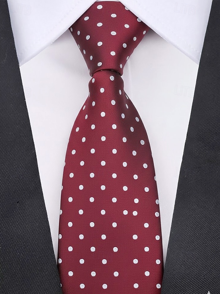herrslips i polyester, prickigt mönster, flera färger, perfekt för jul och formella tillfällen 2026 - $11.99 –P2