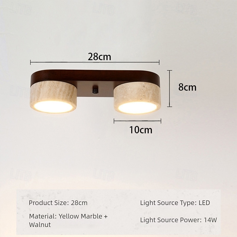 Светильник для туалетного столика из натурального камня - бра из травертина, 1/2/3/4 лампы, вращающееся на 180° светодиодное освещение над зеркалом для ванной комнаты 2026 - $54.99 –P9