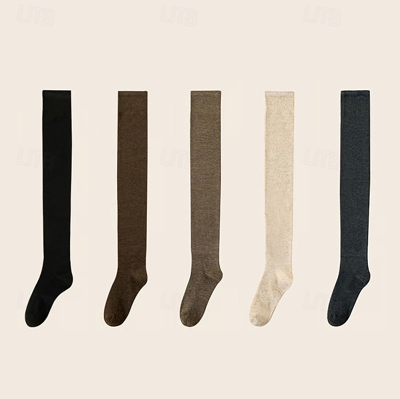 Женские высокие носки выше колена, теплые, мягкие, трикотажные, эластичные, уютные, сексуальные, милые, модные, зимние, осенние, высокие носки выше колена, повседневные, для школьниц, в японском 2026 - $22.99 –P17