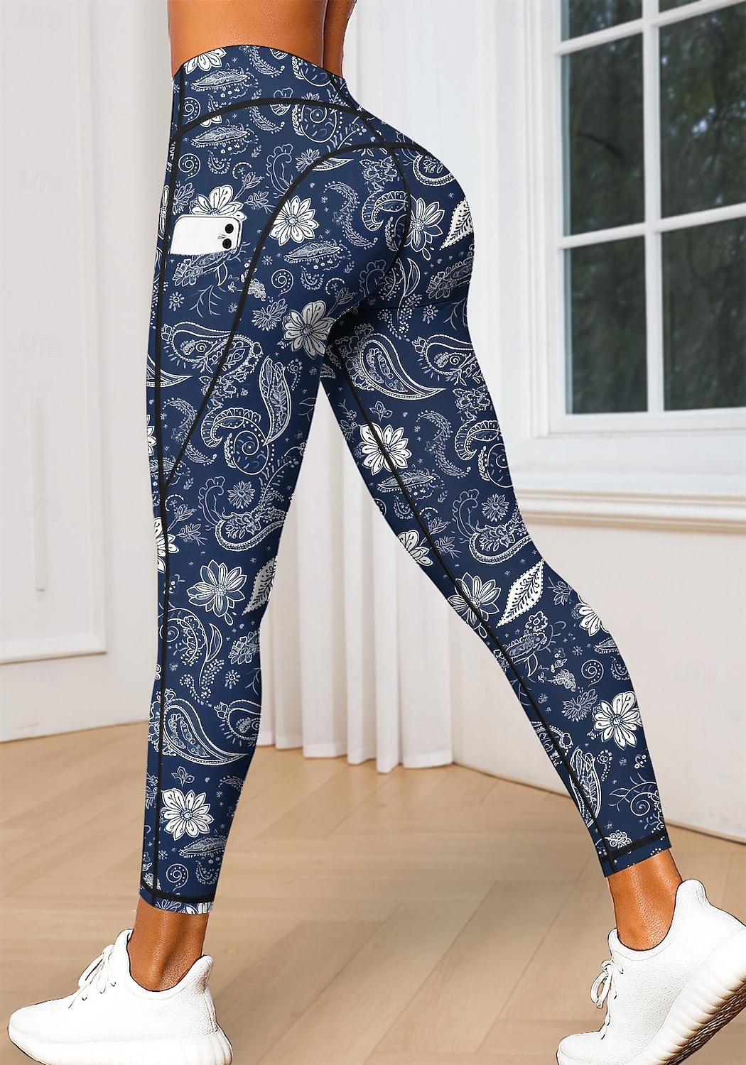 Per donna leggings da pilates Pantaloni fitness Leggings casual Tasche Bollo Patchwork Pilates Palestra Allenamento in Palestra Pantaloni Collant Leggings Paisley Stampa Floreale Blu marino scuro Gli del 2026 a $20.99 –P1