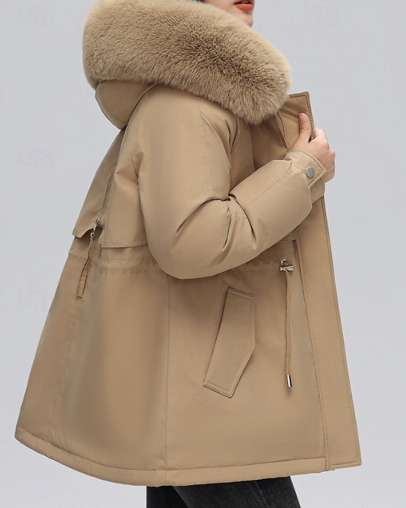 Per donna Giacca imbottita Giacca in Pile Cappotto in Pelliccia Sintetica Caldo Confortevole Cerniera Bottoni Collo in Pelliccia Casual Semplice Vacanza Streetwear Abbigliamento quotidiano Uscire del 2025 a $55.99 –P15