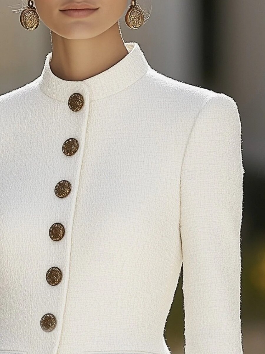 Per donna Cappotto Confortevole Traspirante Tasca Bottoni Elegante Casual Semplice Formale Vacanza Streetwear Abbigliamento quotidiano Monopetto Regolare Collo alla coreana Vestibilità regolare del 2026 a $68.99 –P2