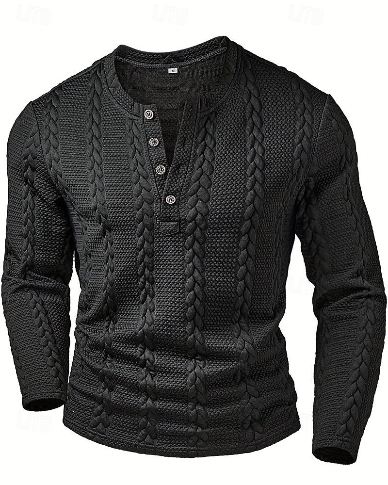 Homme Sweat-shirt Pull Noir Henley Uni Jacquard Sport & Loisir Occasionnel Quotidien Streetwear Vêtements de sport Occasionnel Automne Hiver Vêtement Tenue Pulls Capuche Pulls molletonnés de 2026 ? $29.99 –P1