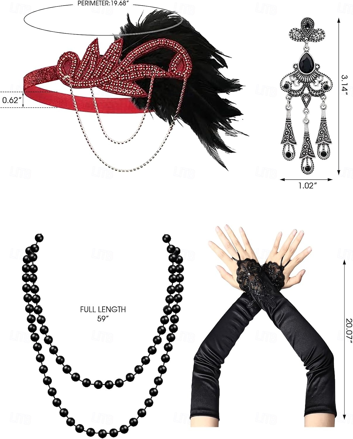 Conjunto Loucos anos 20 Anos 20 Até os Joelhos Vestidos Vestido melindroso Roupa com acessórios Sem Mangas O Grande Gatsby charleston Paetês Franjas Pena Decote V Fantasia Mulheres Carnaval Ano Novo de 2026 por $69.99 –P10