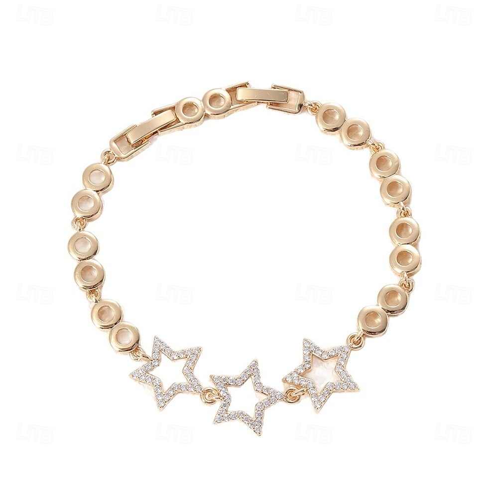 Zircone Classico Stella Vintage Moda Personalizzato Di tendenza Cromo Gioielli braccialetto Argento / Oro Per Matrimonio Feste Fidanzamento Balli di fine anno del 2026 a $17.49 –P4