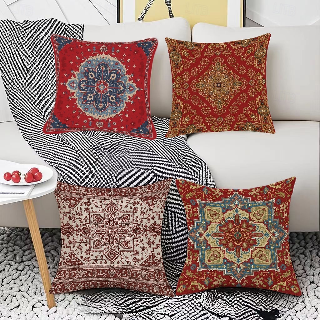Vintage-Kissenbezüge im Bohème-Stil mit Digitaldruck, dekorative Kissenhüllen für Zuhause, Schlafzimmer, Wohnzimmer, Gästezimmer, Hotel, Sofa-Akzente 2026 - $8.99 –P3
