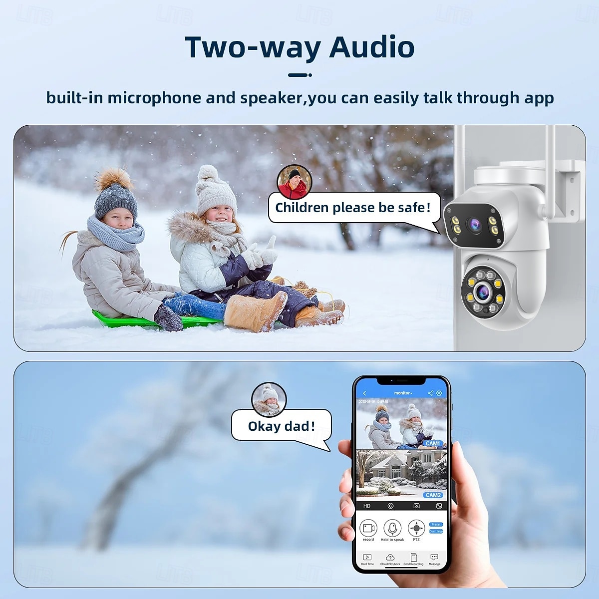 Outdoor Surveillance Camera 360 Pan-Tilt WiFi 4MP Full HD Audio/Visual Alarms & Light Motion Detection IP66-Rated Night Vision 10x Zoom Two-Way Audio SD Card/Cloud Storage Super Easy Installation 2025 - $35.99 –P6