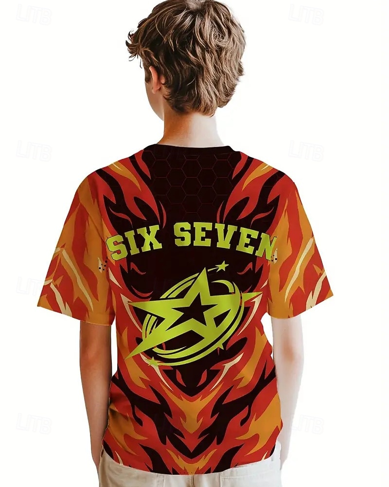 Unisex Jungen 3D Grafik Lustiger Slang 67 T-Shirt Kurzarm 3D-Druck Sommer Frühling Sport Mode Streetwear Kinder 4-12 Jahre Rundhalsausschnitt Outdoor Lässig Täglich Normale Passform 2026 - $12.99 –P2