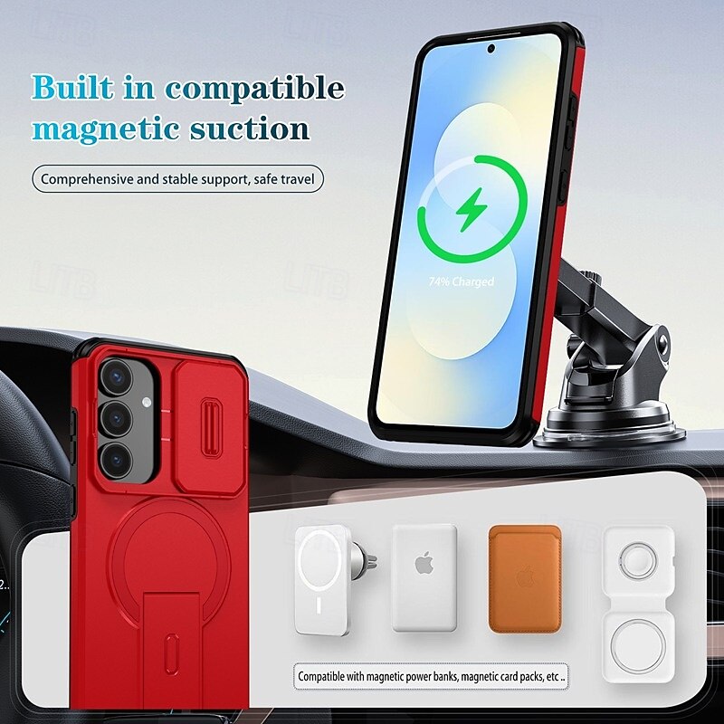 Phone Case For Samsung Galaxy S25 Ultra Plus S25 Edge S24 S23 S22 A36 A26 A16 A55 5G A35 5G Back Cover with Stand Holder Shockproof Armor PC PU Leather 2025 - $11.99 –P17