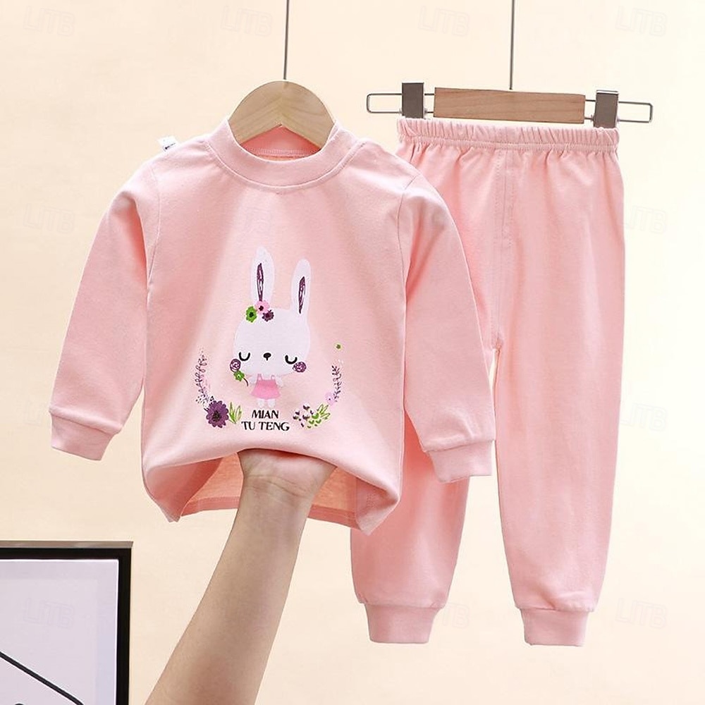 Småbarn Pojkar 2 delar Pyjamasset Långärmad Z17 Z29 Z13 Ensfärgat Djur Vår Höst Förtjusande Hem 7-13 år 2026 - $11.99 –P10