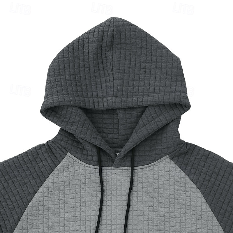 Homens Moletom Estacionar Preto Cinza Claro Cinzento Escuro Cinzento Com Capuz Bloco de cor Com Cordão Desportos e Ar livre Casual Diário Impressão 3D Roupa de rua Roupa de Esporte Casual Outono de 2026 por $19.99 –P8
