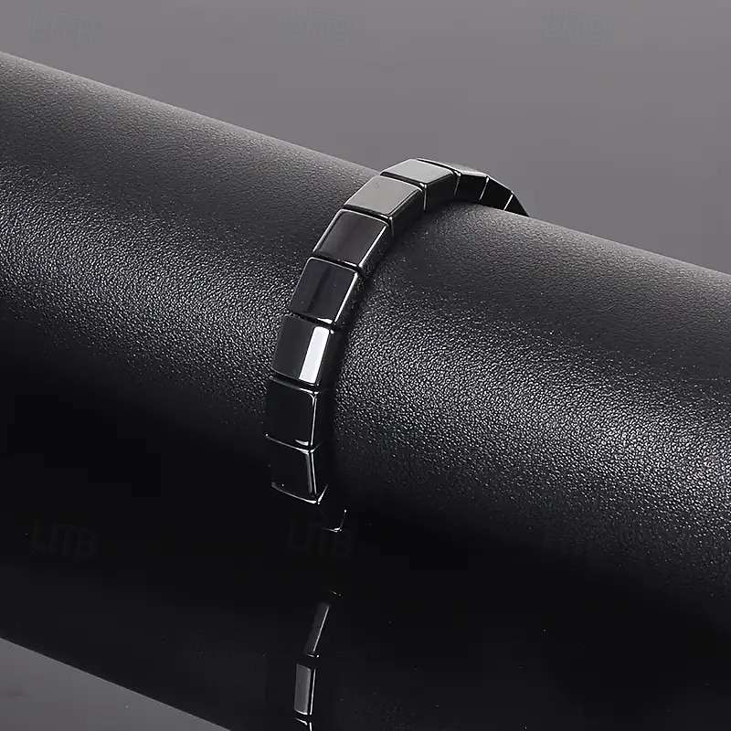 Men's Hematite Bracelet, Natural Stone Beaded Elastic with Stones, Minimalist Durable Everyday Casual Wear, for Formal Events & Casual Attire, Year-Round Elegant Beaded Bracelet, Jewelry Gift 2026 - $10.99 –P7