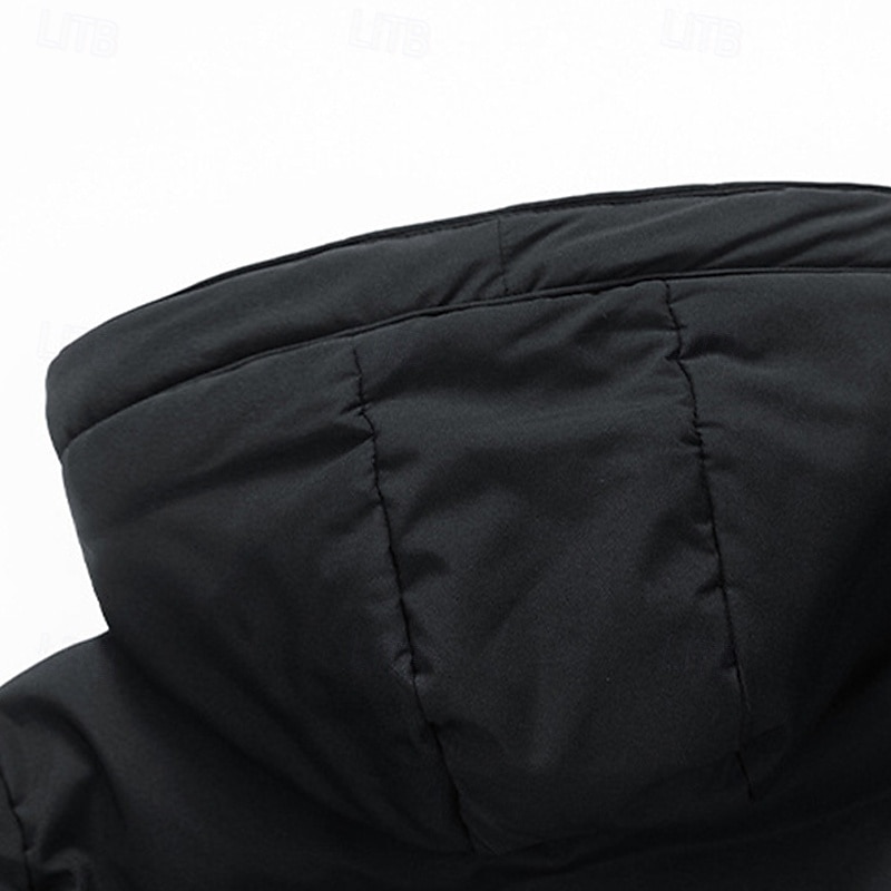 Hombre Abrigo de invierno Chaqueta acolchada Bolsillo Poliéster Vacaciones Ropa Cotidiana Cita Largo Moda Casual Cómodo Mantiene abrigado Otoño Invierno Color sólido/liso Negro Verde Trébol Gris 2026 - $50.99 –P8
