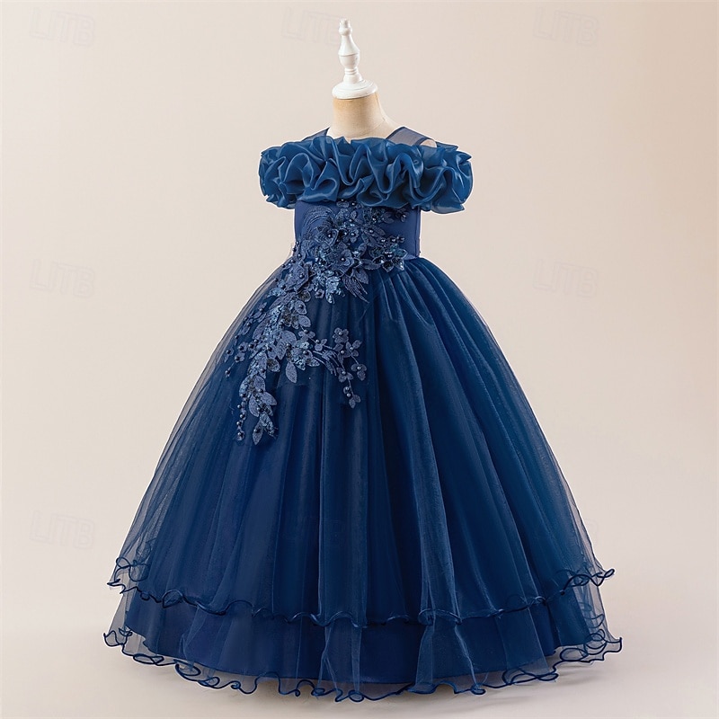 Lapset Tyttöjen Mekko Juhlamekko Yhtenäinen väri Hihaton Muodollinen Suoritus Erikoistilaisuus Pitsi Silmukka Muoti Päivittäin Prinsessa Polyesteri Maxi Juhlamekko Kellomekko Tyllimekko Kesä Kevät 4 2026 - $47.99 –P20