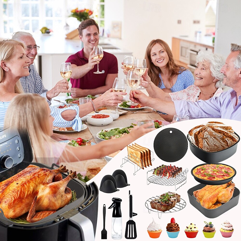 příslušenství k fritéze, nepřilnavá pánev na pečení Ninja AF 180, sada příslušenství k fritéze 2026 - $69.74 –P8