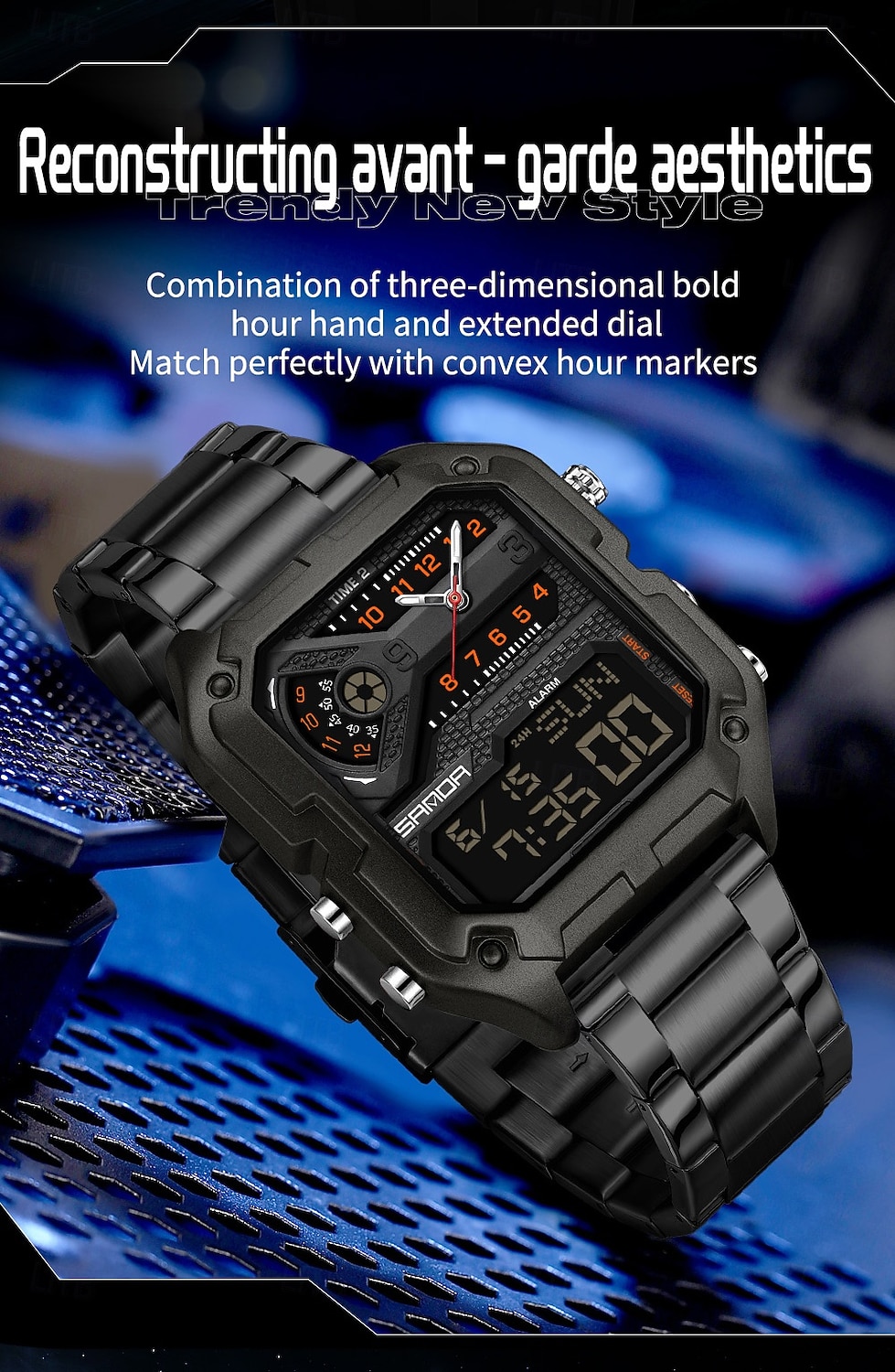 SANDA 6278 Brand Fashion Men's Electronic Watch Multifunction Alarm Clock Luminous Calendar Sports Digital Watches 2026 - $47.99 –P5