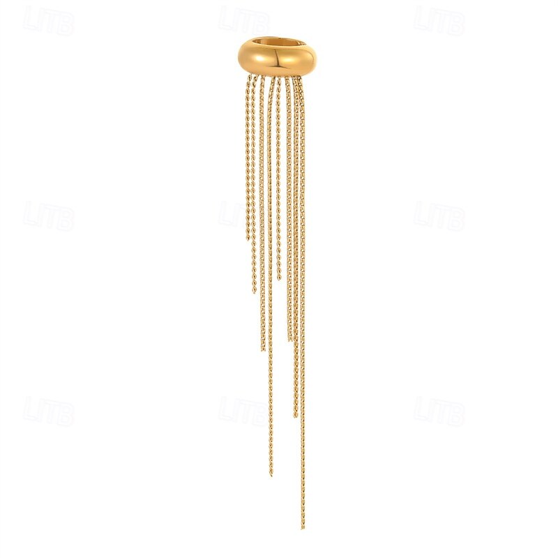 1PC Ear Cuff Ear Clips For Women's Street Date Beach Stainless Steel Tassel Fringe 2026 - $17.99 –P7