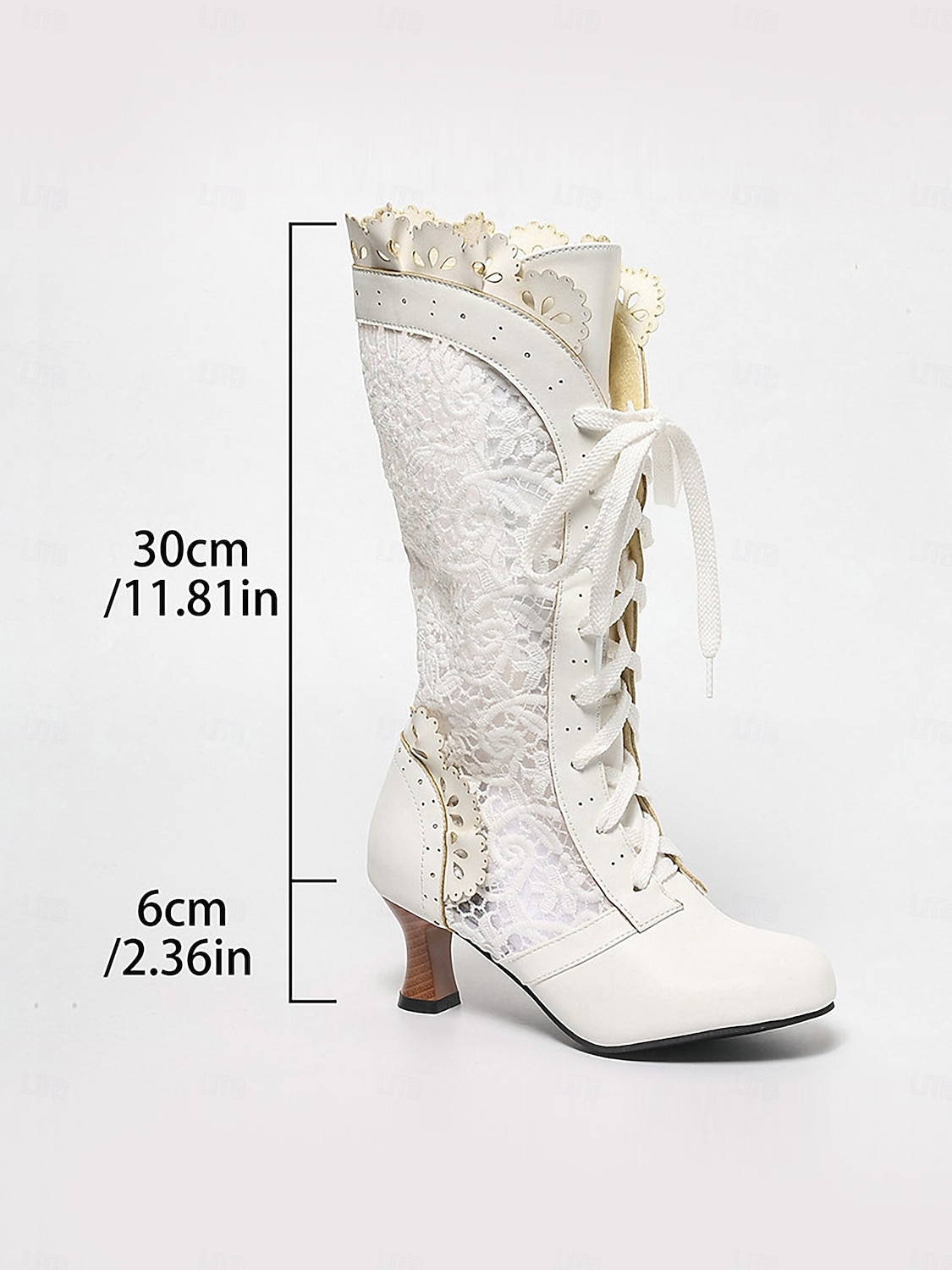 Women's White Lace-Up Vintage Lace Boots with Heel – 1920s Elegant Victorian Style, Perfect for Formal Events, Weddings and Vintage Fashion Lovers 2026 - $59.99 –P4