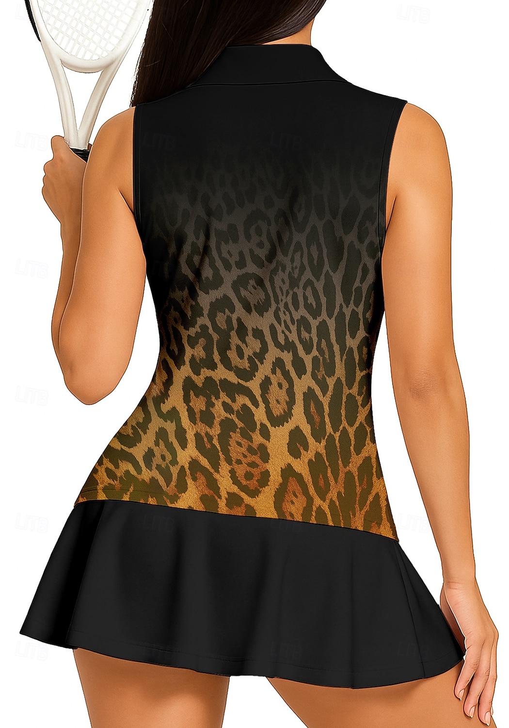 Mulheres Leopardo Gradiente Camisa Esportiva Camisa polo de caminhada Regata Camisa de tênis Sem Manga Floral Botões UPF50+ Resistente a UV Elasticidade Alta Pavio Humido Respirável Voleibal Tênis de 2026 por $18.99 –P2