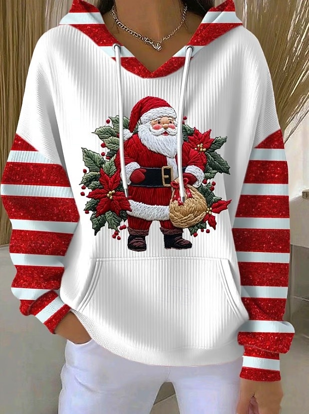 Femmes Sweat à capuche Graphique Arbre de Noël Occasionnel manche longue À capuche Hauts Réguliers Rue Tenue Quotidienne Occasionnel Noir Blanche Rose Claire Rouge Vert Automne Hiver de 2025 ? $36.99 –P2