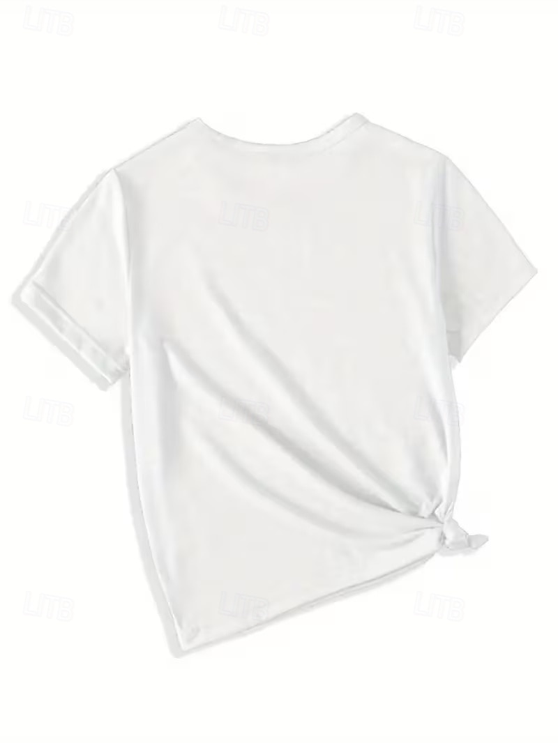 חולצת טריקו לבנות למסיבת ראש השנה 2026 עם גרפיקה תלת מימדית, אותיות, שרוולים קצרים, הדפס תלת מימד, קיץ, אביב, ספורט, אופנתי, אופנת רחוב, ילדים 4-12 שנים, צווארון עגול, חוץ, קז'ואל, יומי, גזרה רגילה 2026 - $11.99 –P2