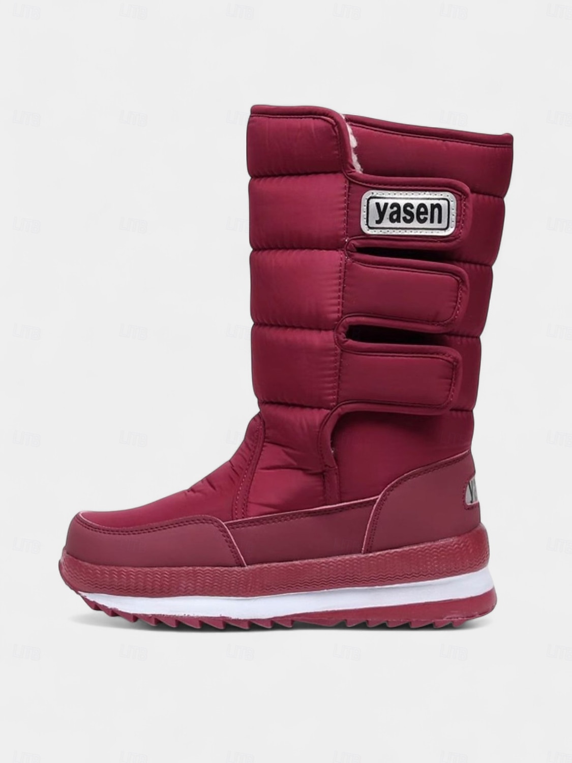 Burgunderrote, wasserdichte Damen-Winterstiefel mit Kunstfellfutter – stylische Schneestiefel mit verstellbaren Riemen für Komfort und Wärme, perfekt für kaltes Wetter, Winteraktivitäten im Freien und Skiurlaube 2026 - $54.99 –P6