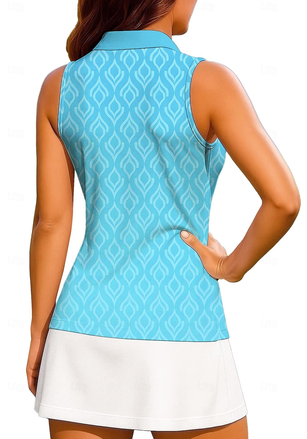 Pentru femei Geometric Artă abstractă Rezervă de antrenament Cămașă Tricou sport Tricou POLO Fără manșon Sport UPF50+ Rezistent la UV Formator Dans Protecție UV Pilates Costum de Majoretă  Volei 2026 - $18.99 –P2