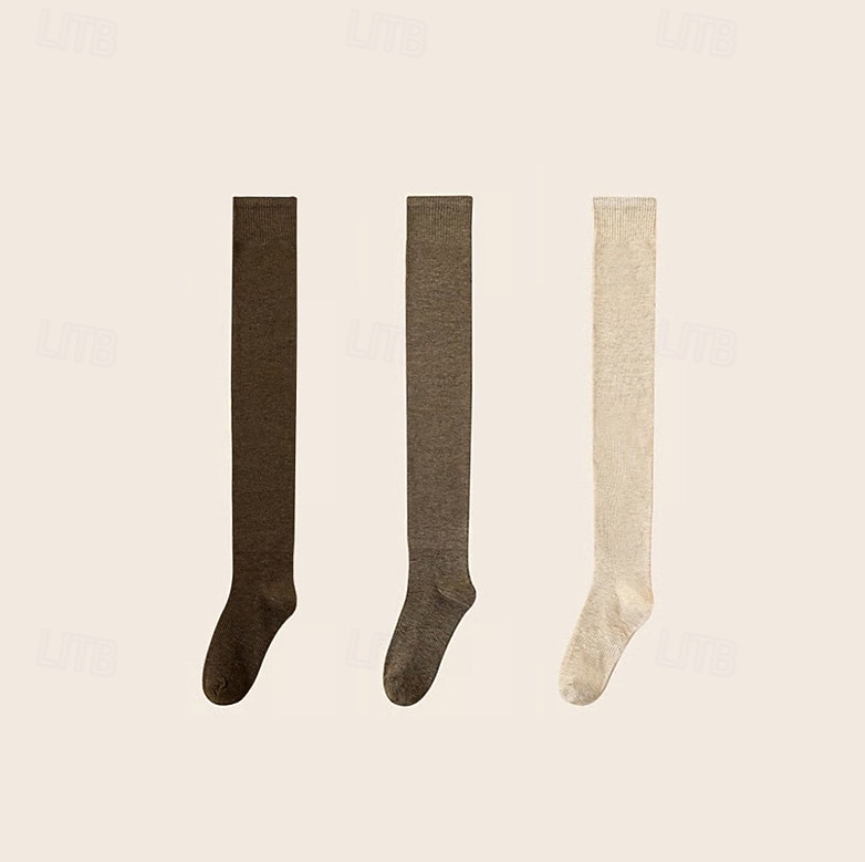 Женские высокие носки выше колена, теплые, мягкие, трикотажные, эластичные, уютные, сексуальные, милые, модные, зимние, осенние, высокие носки выше колена, повседневные, для школьниц, в японском 2026 - $22.99 –P22