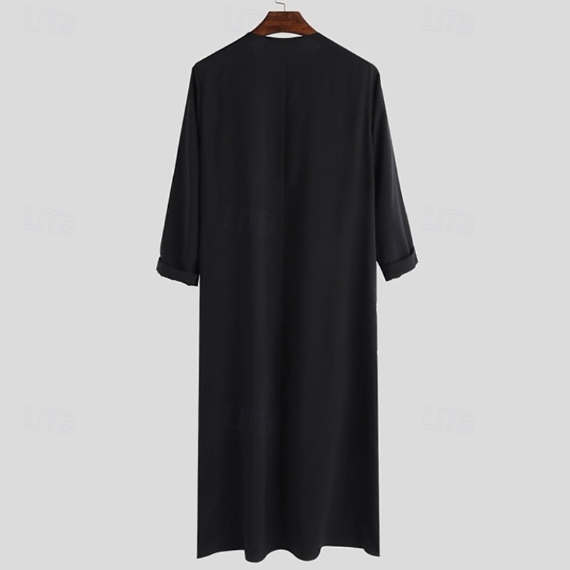 Муж. Домашняя одежда Ночная рубашка Ночная сорочка Полотняное плетение Стиль Удобная обувь Дом Повседневные Хлопок Мягкий Дышащий Вырез под горло Длинный рукав Весна Осень Черный Темно синий 2026 - $33.99 –P5