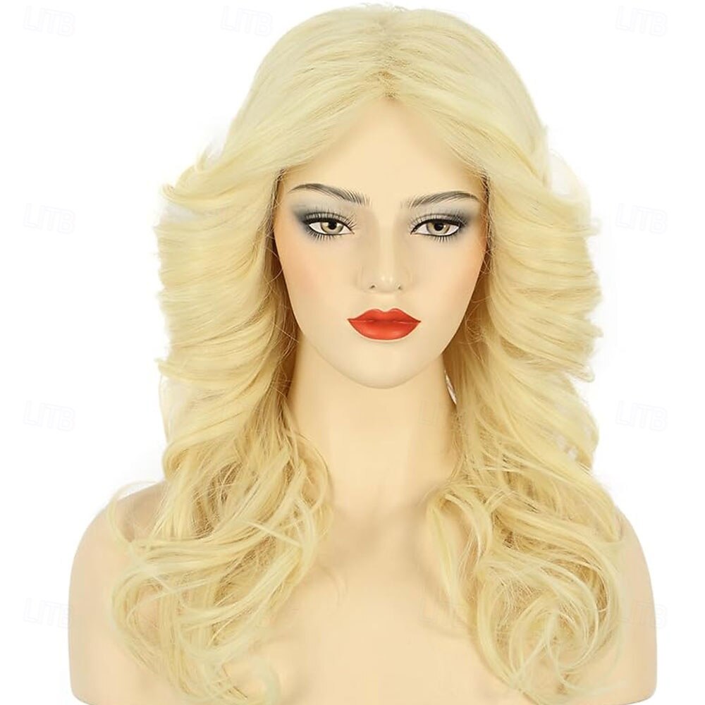 Perucă pentru femei, cu pene, maro lung, ondulat, pentru discotecă, anii '70, costum vintage vopsit, pentru carnaval, festival, petrecere 2026 - $21.99 –P4