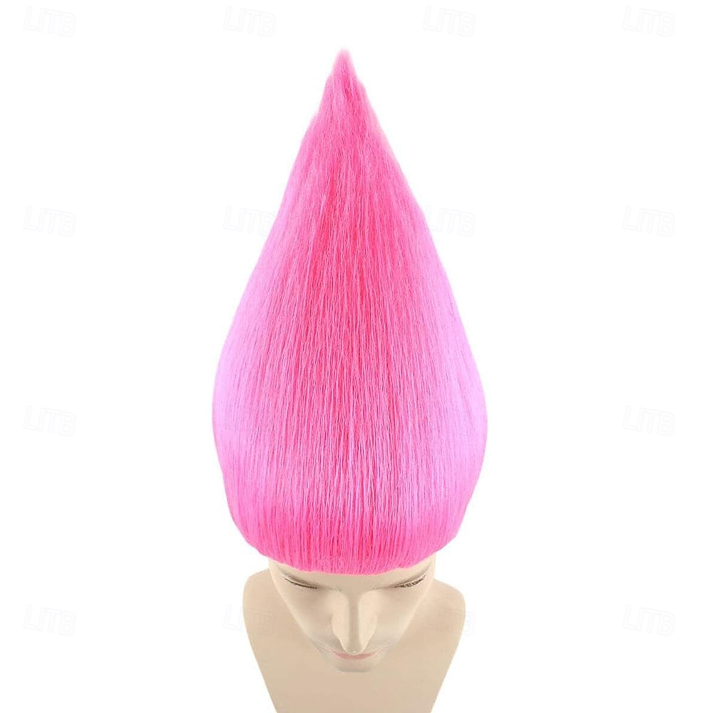 Peruca de Carnaval 2026 Rosa Vermelho Azul Liso Curto Peruca sintética para festivais Mardi Gras Parada Cabelo para fantasia de cosplay para Feminino de 2026 por $15.49 –P4