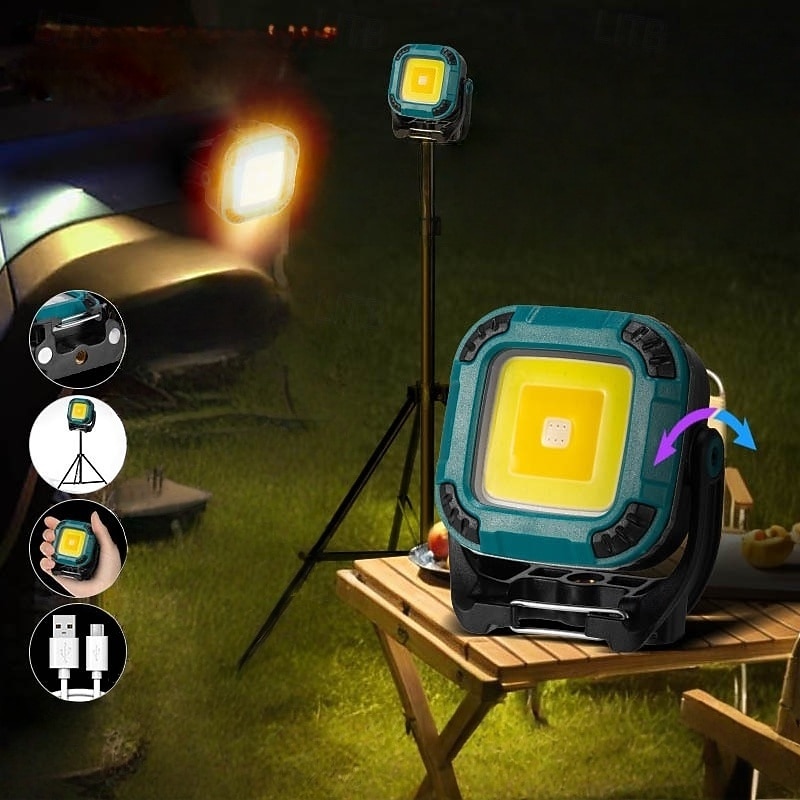 Arbeidslampe for alle scener med roterende lyshode med flere posisjoner, sterk magnetisk adsorpsjon, arbeidslampe for gårdsplass, utendørs campinglampe, vedlikeholdslampe. 2025 - $21.99 –P10