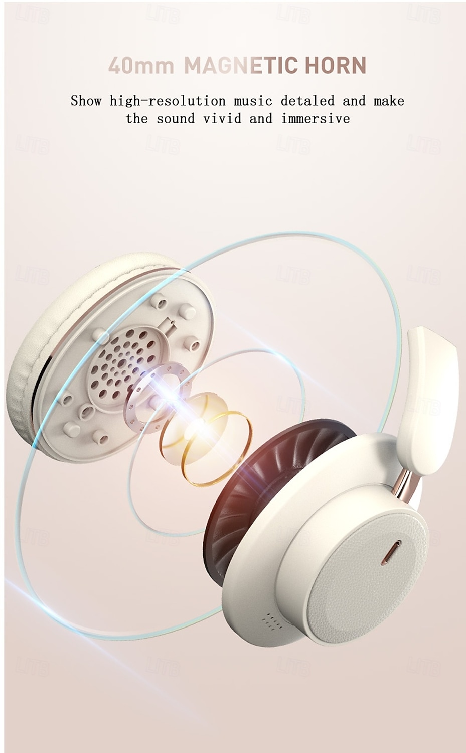 H9 2025 New  Wireless Earphones Equipped with 5.3 Chip Intelligent Noise Reduction Lower Loss More Stable Connection Game Mode Foldable Earphones Suitable for Travel Home Work Mobile Phones 2025 - $23.99 –P4