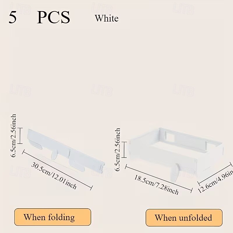 5 kpl kokoontaitettava monitoiminen roskapussiteline seinälle, muovipussiteline kotikeittiöön ja kylpyhuoneeseen, monikäyttöinen roskapussiteline, ei poraamista 2026 - $15.99 –P7