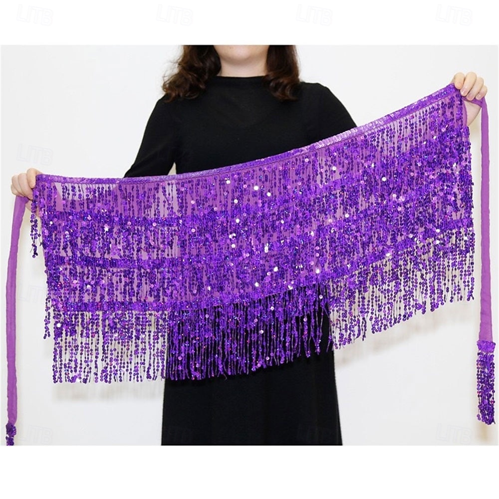 Samba Dancewear břišní taneční sukně s třásněmi rave sukně sukně s flitry hip šátek na festivaly kostým pro představení 2026 - $25.99 –P15