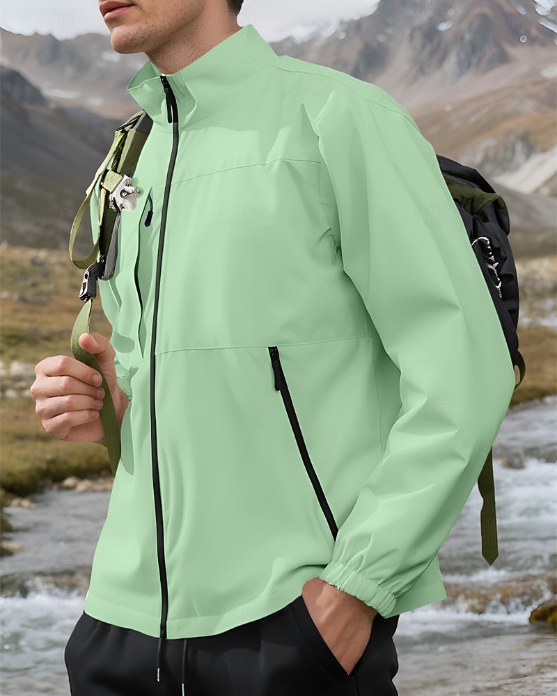 Hombre Chaqueta al aire libre Chaqueta para senderismo Vacaciones Diario Resistente al Viento Mantiene abrigado Bolsillo Otoño Invierno Plano Moda Clásico Escote Chino Regular Amarillo Claro Negro 2026 - $36.99 –P4