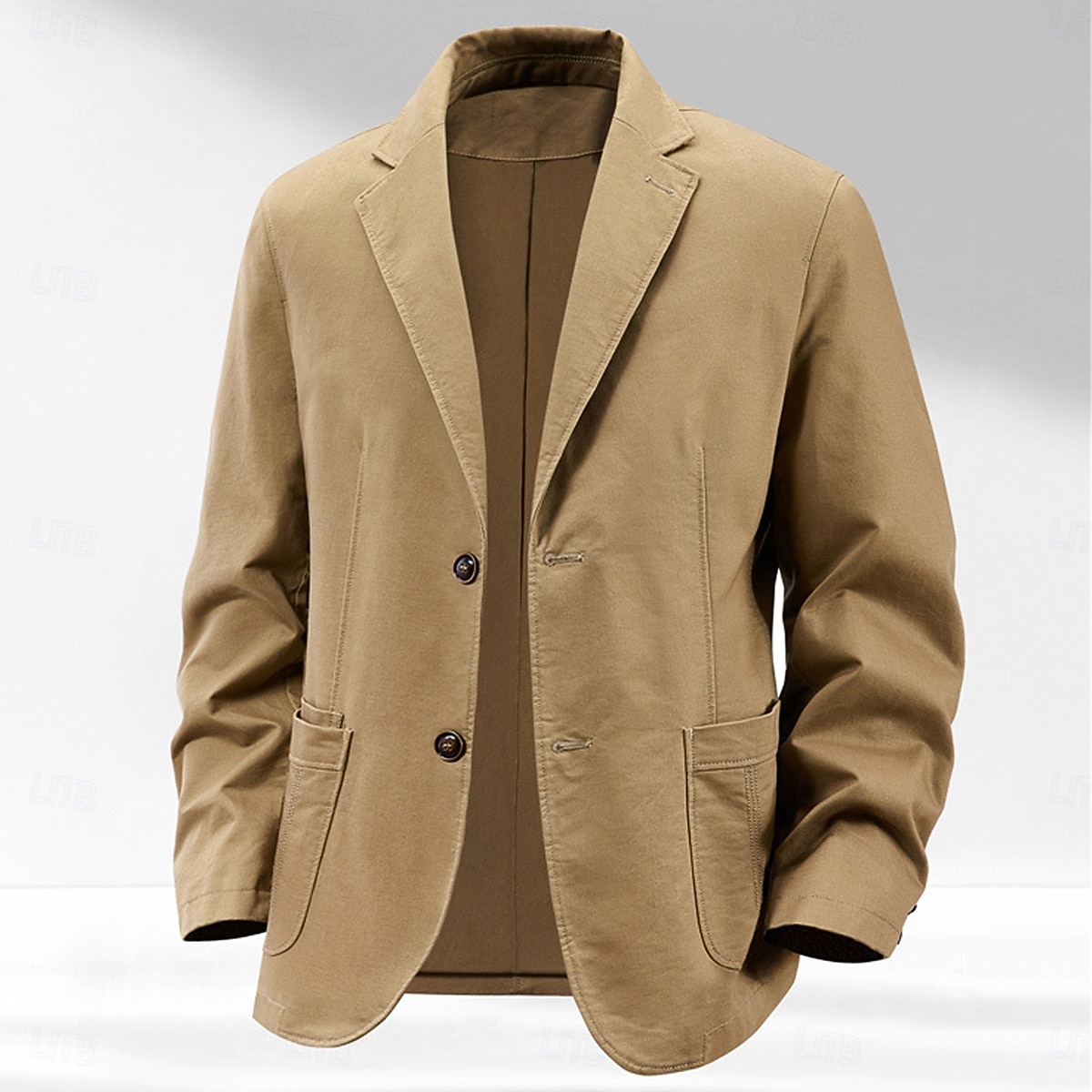 Men's Lightweight Jacket Blazer Work Casual Daily Pocket Classic & Timeless Outdoor Spring & Summer Fall & Winter Polyester Solid Color Pocket Thermal Warm Casual / Daily Single Breasted Two-button 2026 - $61.99 –P7