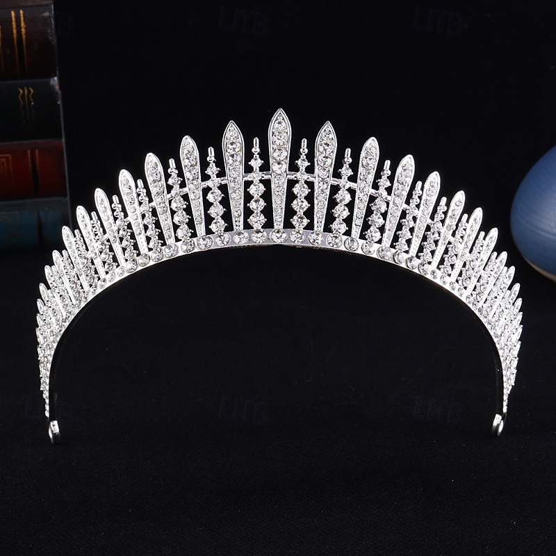 Korunní čelenky Čelenka Slitina Svatební Narozeniny Elegantní Roztomilý S Štras Přílba Pokrývky Hlavy 2025 - $9.99 –P1