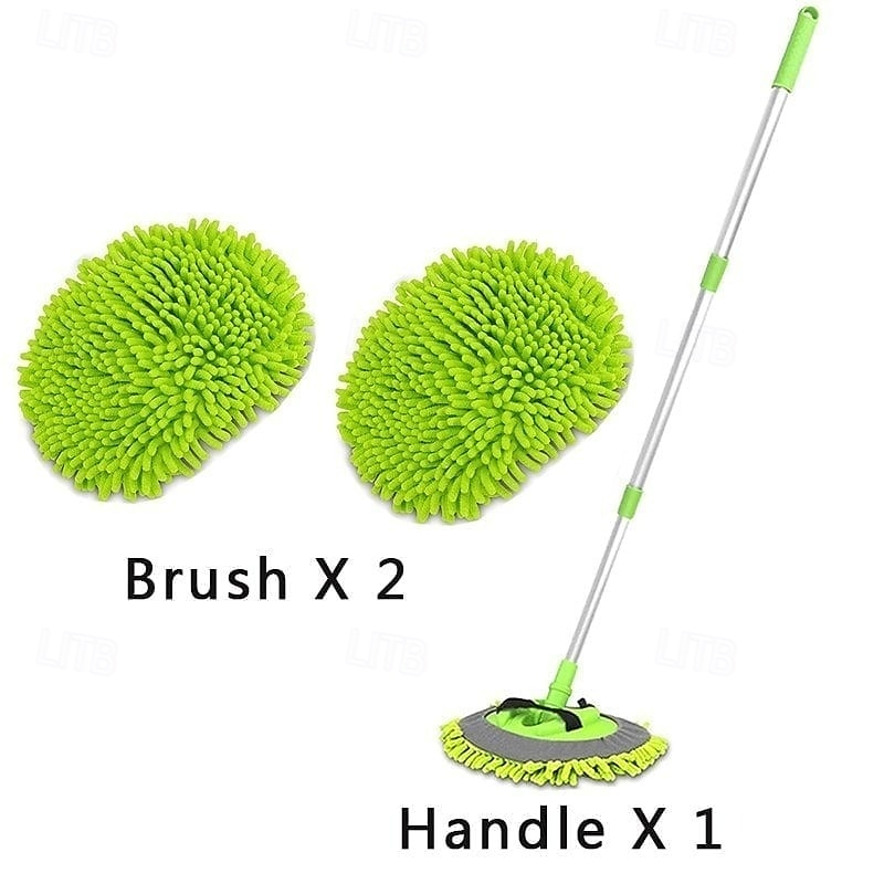 2 in 1 Car Cleaning Brush Mop Extendable Chenille Car Wash Duster Soft Bristle Cleaning Sponge Glove Tool for Dust Dirt Snow Removal Vehicle Care 2026 - $21.99 –P11