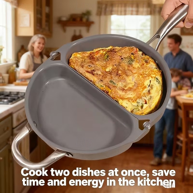 2026年 折りたたみ式フライパン、ダブルパン、二重底のノンスティックフライパン  コレクション – $91.99 –P6