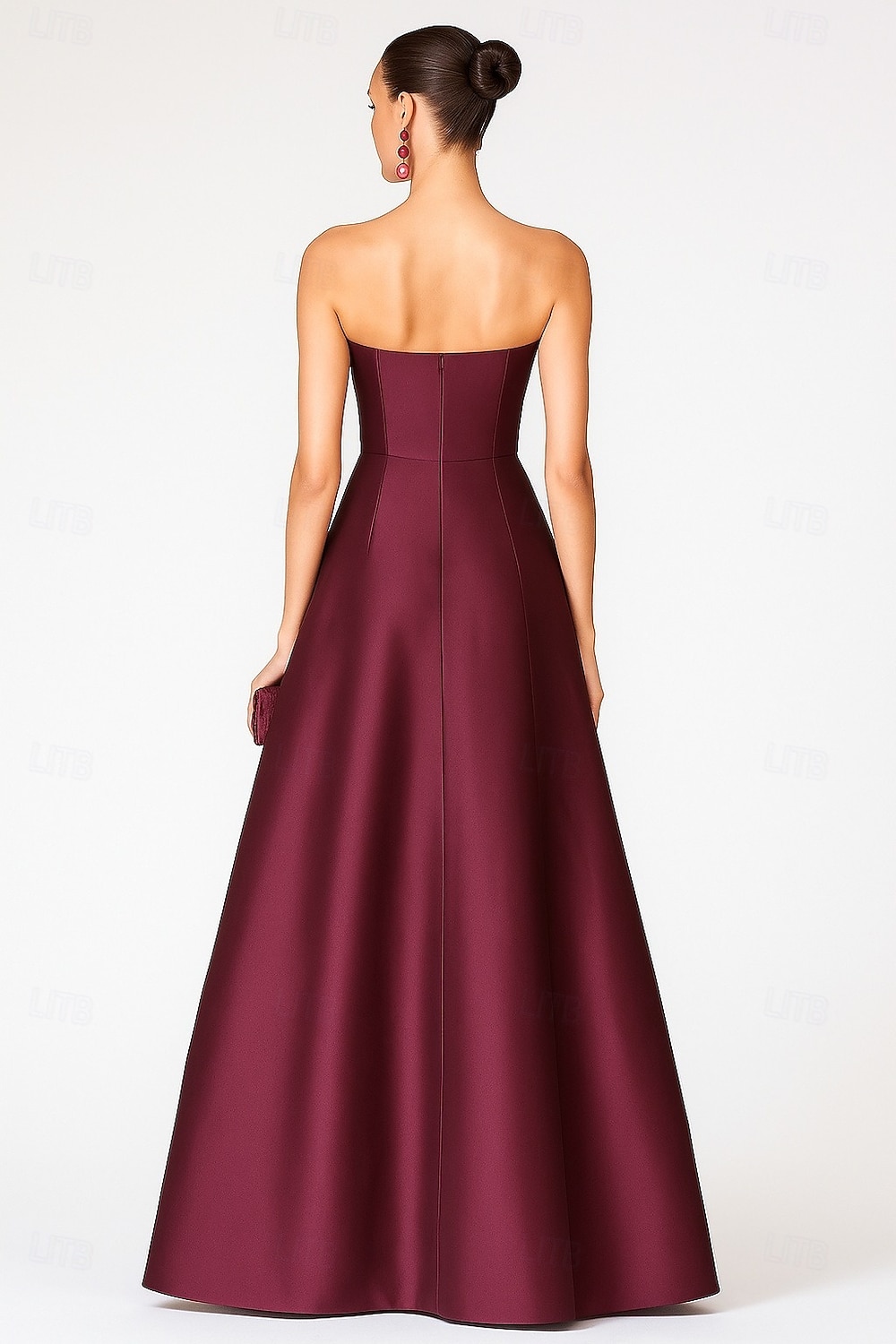 Two Piece A-Line Floor Length Satin Dress Wedding Guest Dress Formal Dresses Mother of the Bride Dress Sleeveless Strapless Elegant Formal Formal Evening Family Gathering Satin Short Jacket Dresses 2026 - $172.99 –P2
