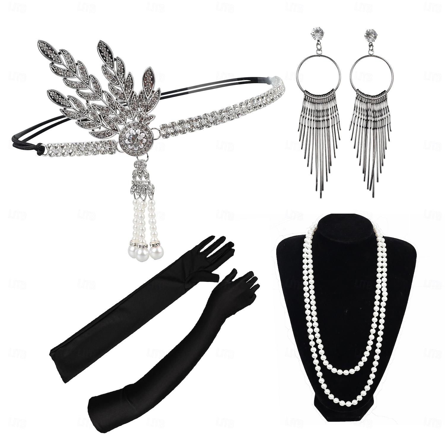 Conjunto Loucos anos 20 Anos 20 Retro Vintage Faixa De Cabelo Estilo Melindrosa Decoração de Cabelo Conjunto de acessórios O Grande Gatsby Menina melindrosa Pena Fantasia Mulheres Natal Carnaval de 2026 por $19.82 –P3