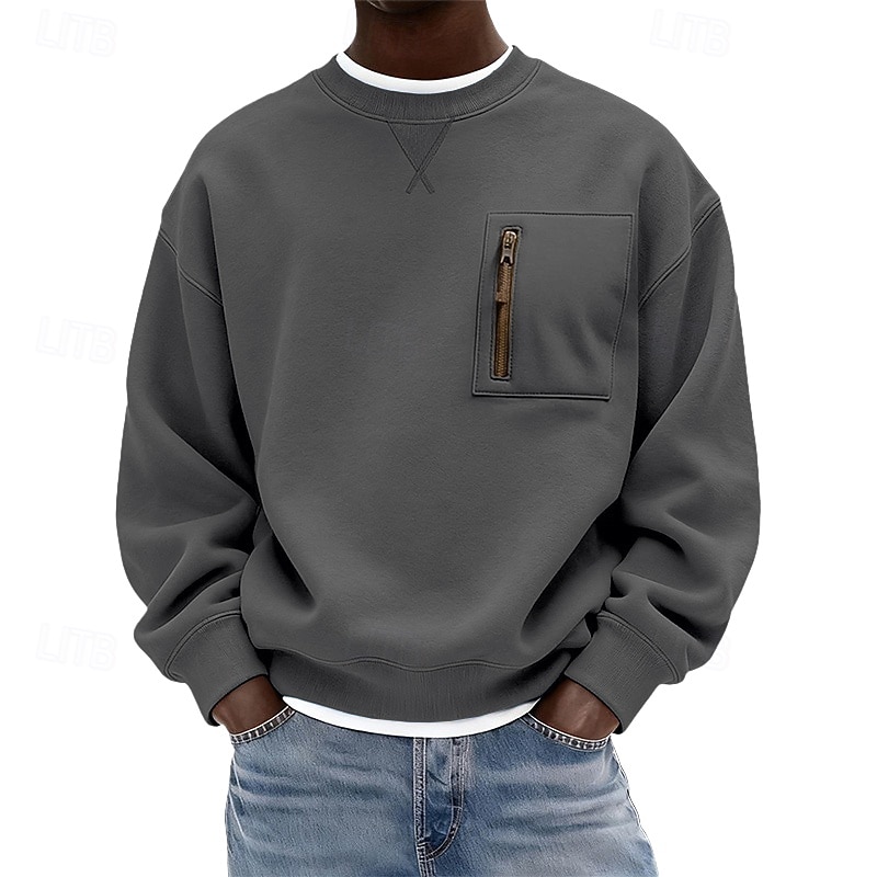 Homens Moletom Estacionar Verde Claro Cinzento Azul Claro Gola Redonda Tecido Patchwork Bolsos Desportos e Ar livre Casual Diário Roupa de rua Legal Roupa de Esporte Primavera & Outono Roupa Moletons de 2026 por $24.99 –P2