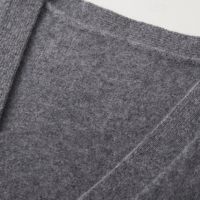 maglione cardigan da uomo in pura lana e cashmere di alta qualità, scollo a V, classico, lavorato a maglia, con tasche e bottoni, tinta unita, morbido, caldo e traspirante. del 2026 a $30.99 –P6