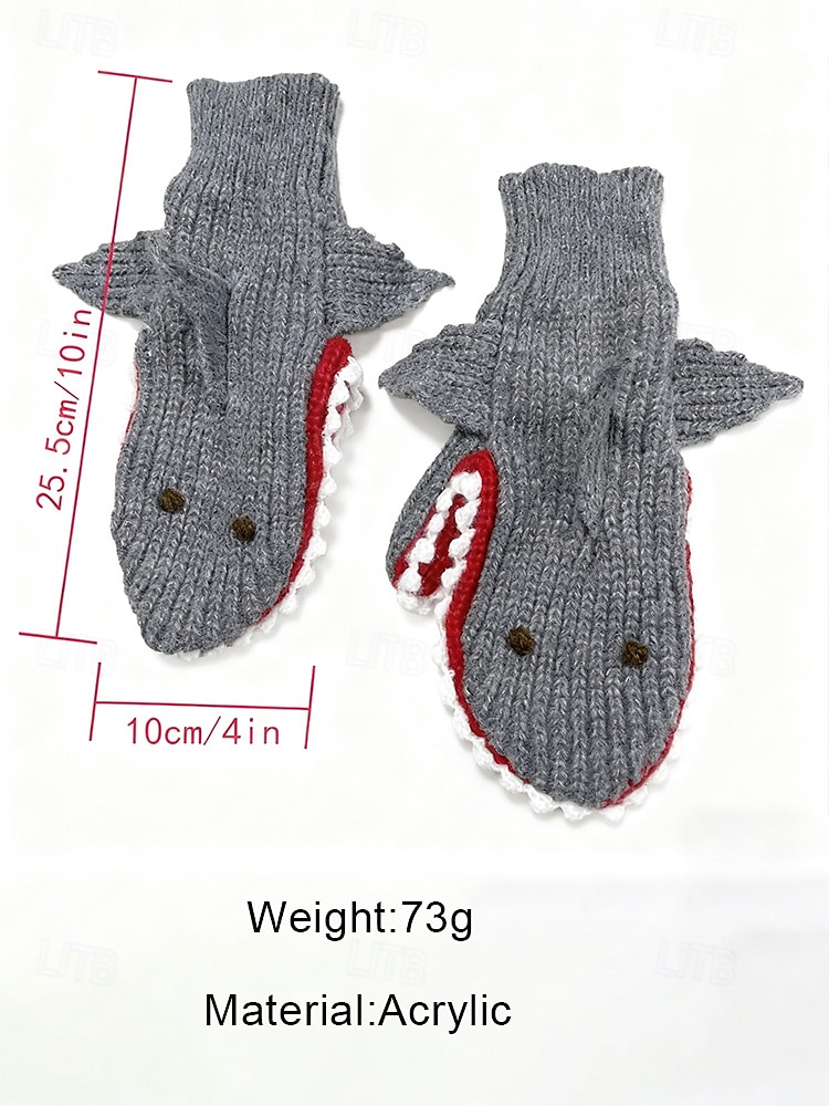 Kersthandschoenen met haaienmotief voor dames, leuk en comfortabel, perfect cadeau voor de feestdagen voor kinderen en volwassenen 2026 - $19.99 –P8
